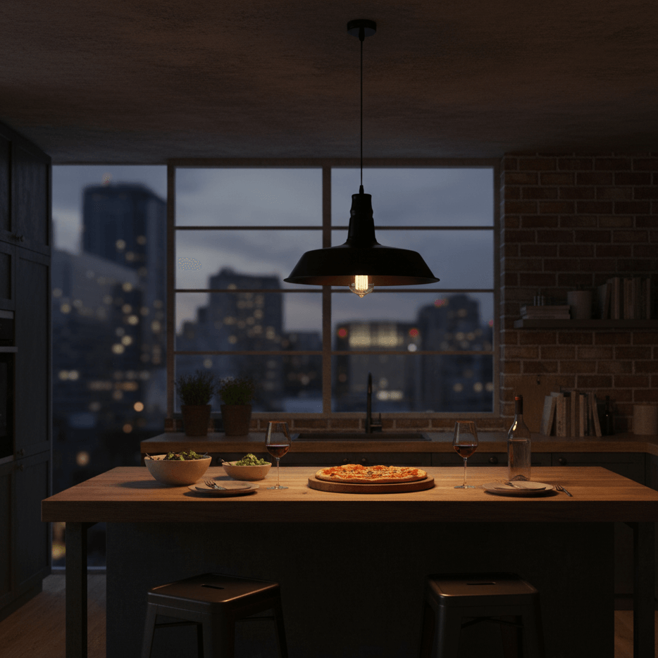 RAUX Retro Industrial Hanging Light | Minimalist Metal Pendant Lamp