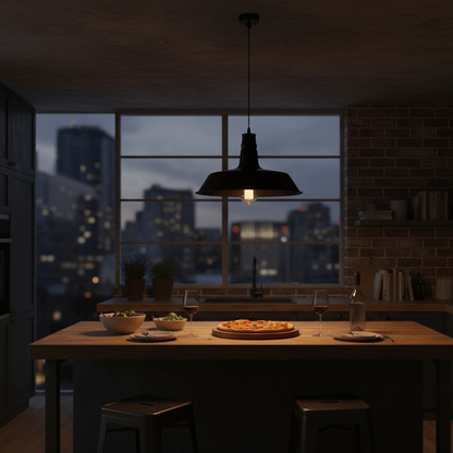 RAUX Retro Industrial Hanging Light | Minimalist Metal Pendant Lamp