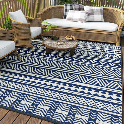 Transform your patio with the Geometra Washable Outdoor Rug, featuring endless patterns in durable, washable polypropylene.