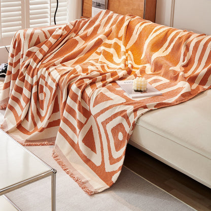 Tulum Geometric Boho Sofa Cover | Machine-Washable Throw Blanket for Pets and Kids
