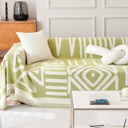 Tulum Geometric Boho Sofa Cover | Machine-Washable Throw Blanket for Pets and Kids