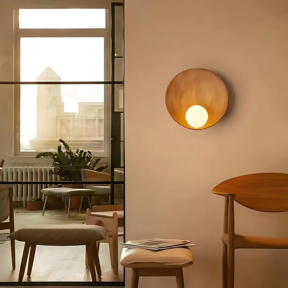 Japandi-Style Resin Wall Light – Minimalist Wall Lamp for Modern Interiors, Serene Ambiance Sconce-4