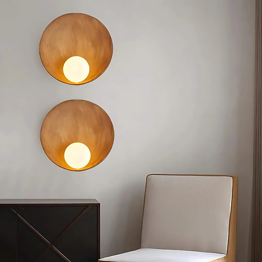 Japandi-Style Resin Wall Light – Minimalist Wall Lamp for Modern Interiors, Serene Ambiance Sconce-3