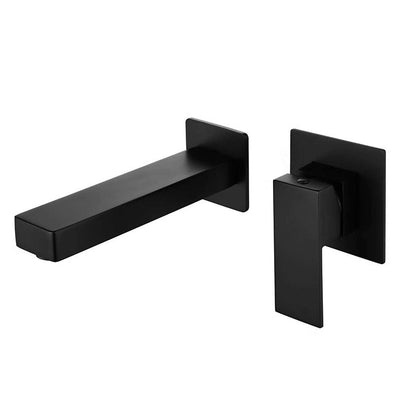 Kelsye Wall Mounted Bathroom Taps in Chrome, Black, and Gold Finishes with Waterfall Design 2
