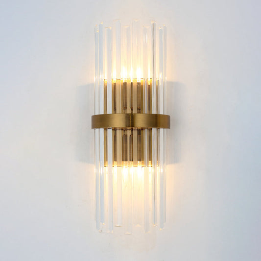 Liora Wall Sconce Light with Dual Crystal Heads in Elegant Gold Finish 0
