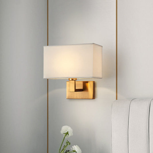 Luma Wall Sconce with Fabric Shade and Metal Arm in White Beige Brown for Indoor Use 1