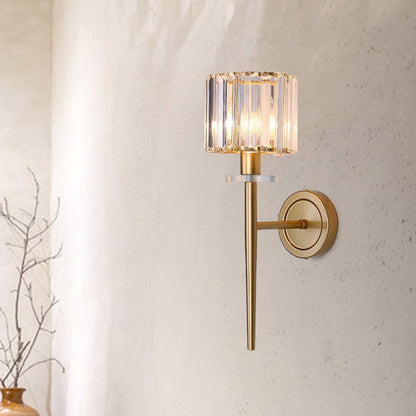 Lumiere Wall Sconce with Crystal Shade and Metal Arm 0