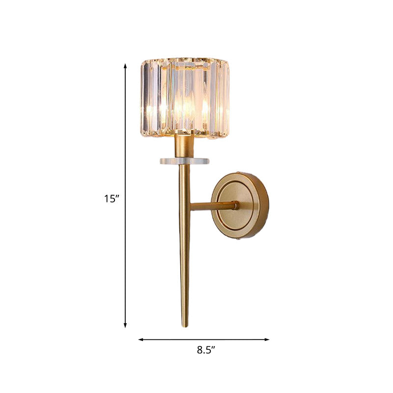 Lumiere Wall Sconce with Crystal Shade and Metal Arm 1