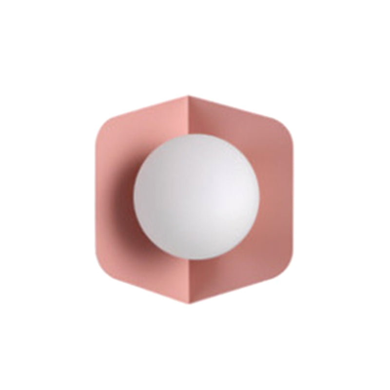 Luna Wall Sconce Lighting in Grey Pink Yellow Green - Modern Metal and Glass Design 10