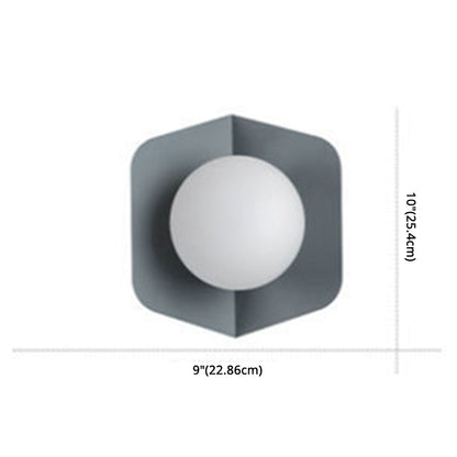 Luna Wall Sconce Lighting in Grey Pink Yellow Green - Modern Metal and Glass Design 5