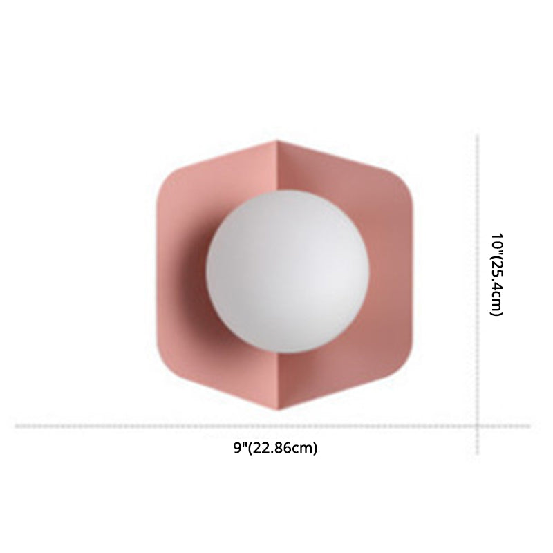 Luna Wall Sconce Lighting in Grey Pink Yellow Green - Modern Metal and Glass Design 6