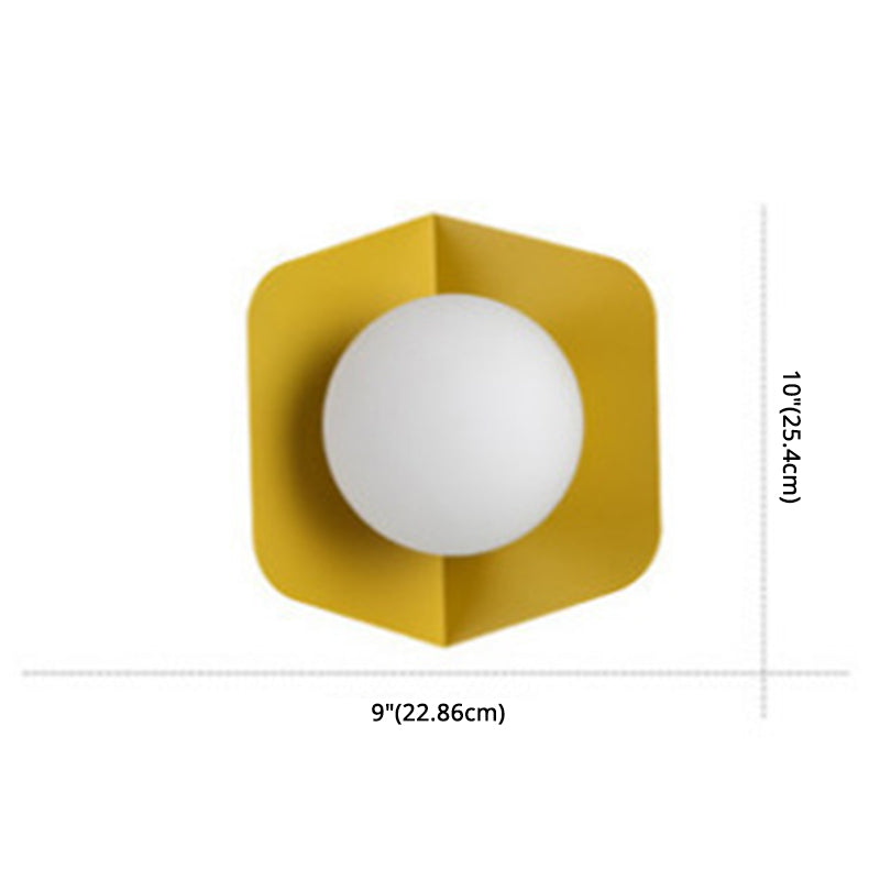 Luna Wall Sconce Lighting in Grey Pink Yellow Green - Modern Metal and Glass Design 7