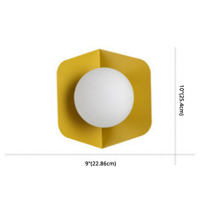 Luna Wall Sconce Lighting in Grey Pink Yellow Green - Modern Metal and Glass Design 7