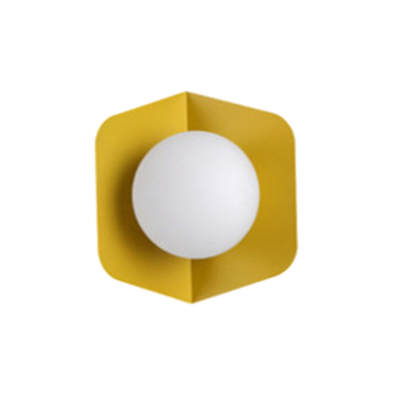 Luna Wall Sconce Lighting in Grey Pink Yellow Green - Modern Metal and Glass Design 8