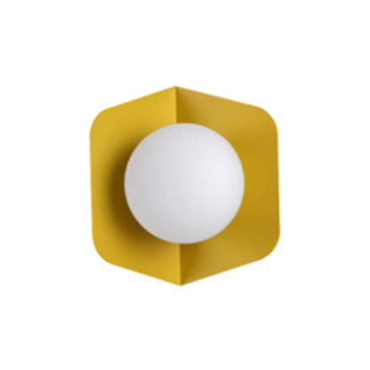 Luna Wall Sconce Lighting in Grey Pink Yellow Green - Modern Metal and Glass Design 8