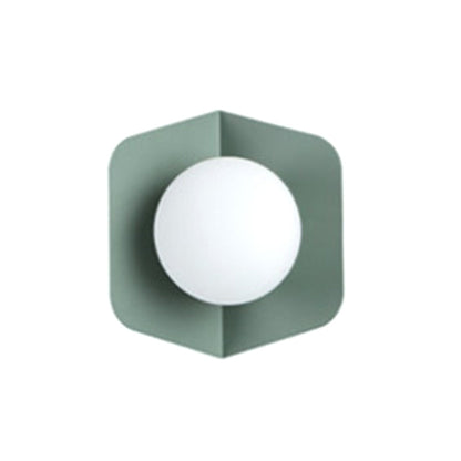 Luna Wall Sconce Lighting in Grey Pink Yellow Green - Modern Metal and Glass Design 9