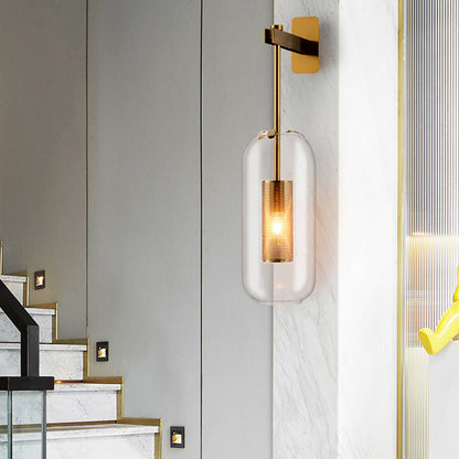 Luna Wall Sconce with Clear Glass Shade and Metal Frame for Modern Interiors 2