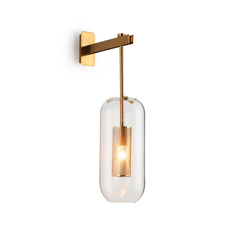 Luna Wall Sconce with Clear Glass Shade and Metal Frame for Modern Interiors 8