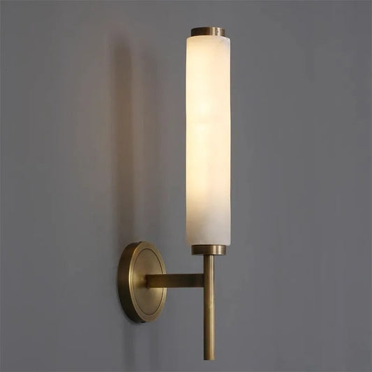 Marble Wall Lamp Sconce with Contemporary Design and Soft Illumination in White and Gold 0