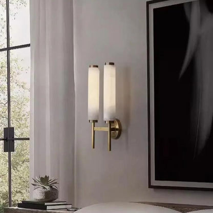 Marble Wall Lamp Sconce with Contemporary Design and Soft Illumination in White and Gold 2