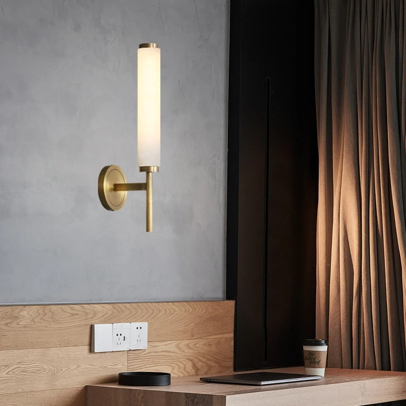 Marble Wall Lamp Sconce with Contemporary Design and Soft Illumination in White and Gold 4