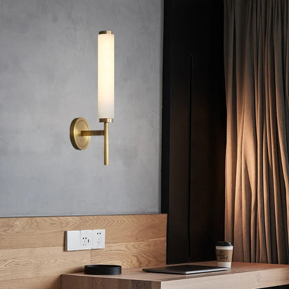 Marble Wall Lamp Sconce with Contemporary Design and Soft Illumination in White and Gold 4