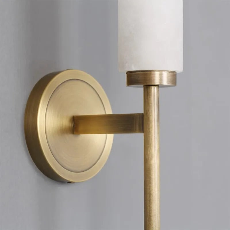 Marble Wall Lamp Sconce with Contemporary Design and Soft Illumination in White and Gold 5
