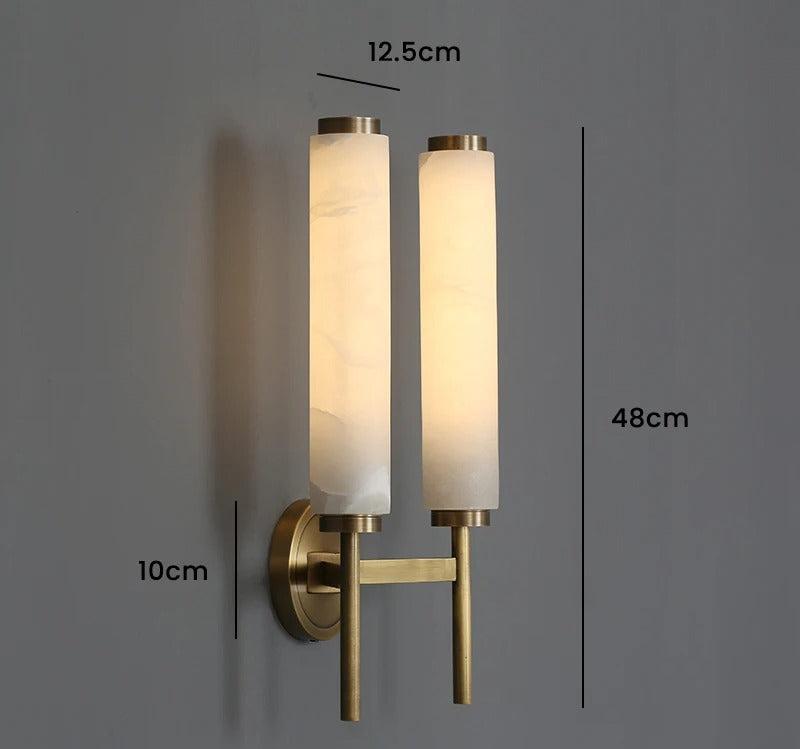 Marble Wall Lamp Sconce with Contemporary Design and Soft Illumination in White and Gold 7