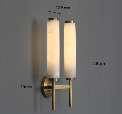 Marble Wall Lamp Sconce with Contemporary Design and Soft Illumination in White and Gold 7