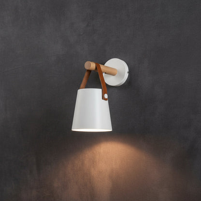 Marit Wall Light Sconce in Black or White Finish, Nordic Wooden Design for Soft Ambient Light 10