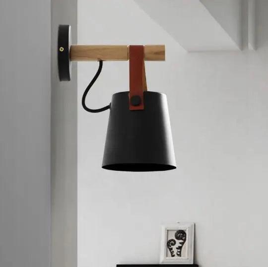 Marit Wall Light Sconce in Black or White Finish, Nordic Wooden Design for Soft Ambient Light 4