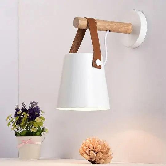 Marit Wall Light Sconce in Black or White Finish, Nordic Wooden Design for Soft Ambient Light 5