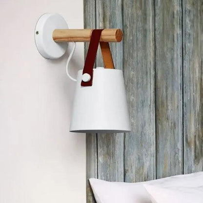 Marit Wall Light Sconce in Black or White Finish, Nordic Wooden Design for Soft Ambient Light 6