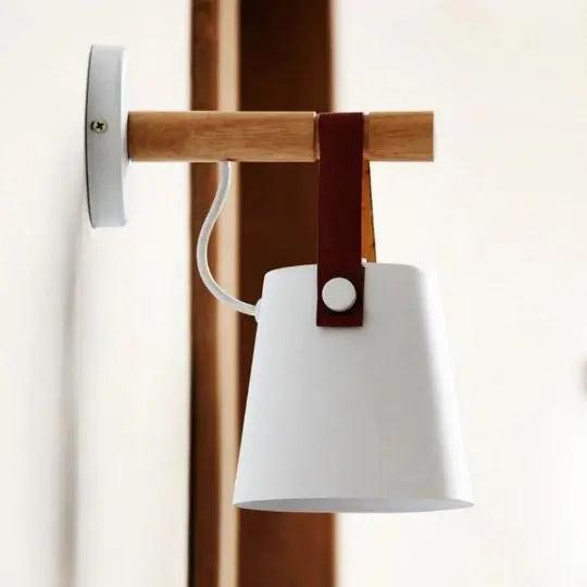 Marit Wall Light Sconce in Black or White Finish, Nordic Wooden Design for Soft Ambient Light 7