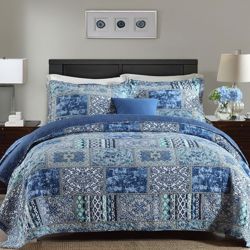Millwright Bedding Set | Premium Cotton Embroidered Three-Piece Bedding