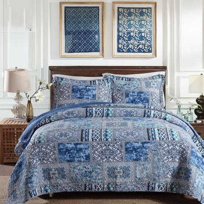 Millwright Bedding Set | Premium Cotton Embroidered Three-Piece Bedding