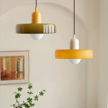 Variant image for Bauhaus Glass Pendant Light – Adjustable Stained Glass Kitchen Hanging Lights for Modern Home Décor-11