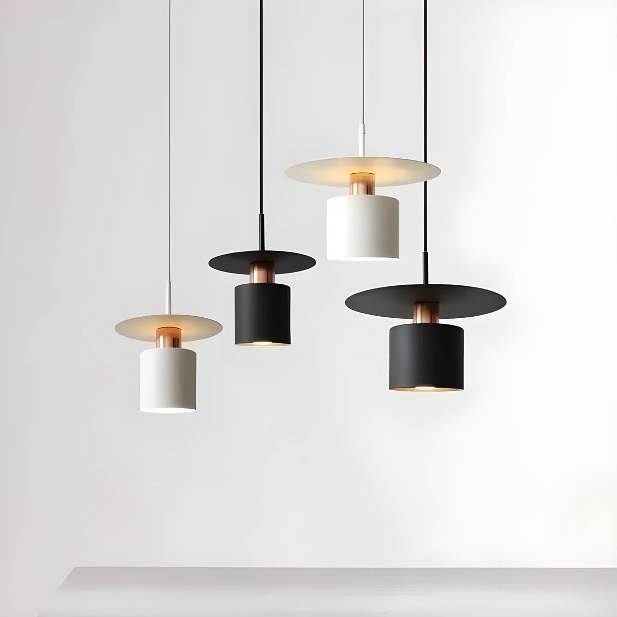 NOURA Modern Pendant Light in Black or White - Styyler