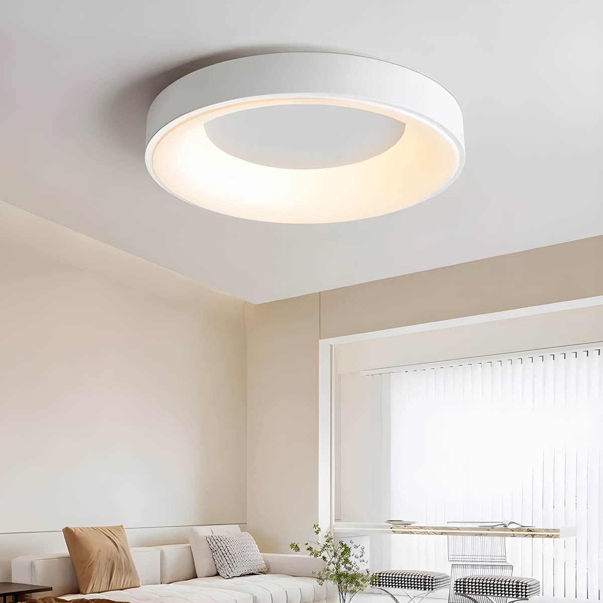 LUMAIRE – Modern LED Ceiling Light | Minimalist Surface-Mount Fixture in Black, Grey, or White - Styyler