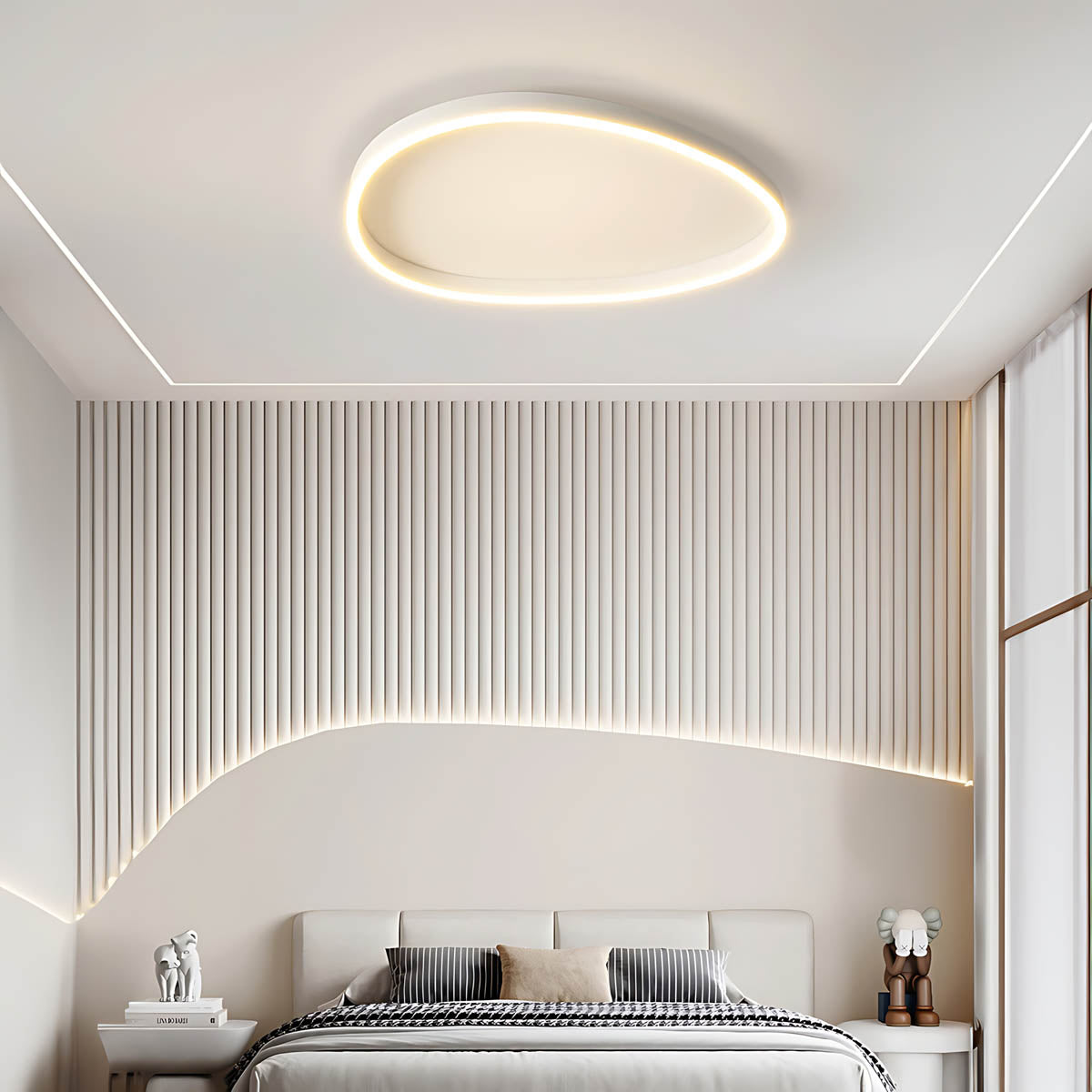 HALOYA Modern Flush Mount Ceiling Light Fixture | Dimmable LED | Minimalist Design - Styyler