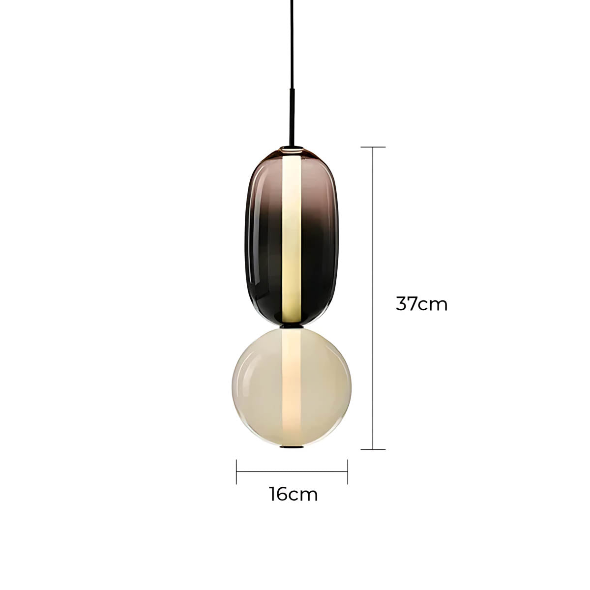 ZIRKA Modern Coloured Glass Pendant Light, Adjustable Ceiling Light with Dimmable LED Options - Styyler