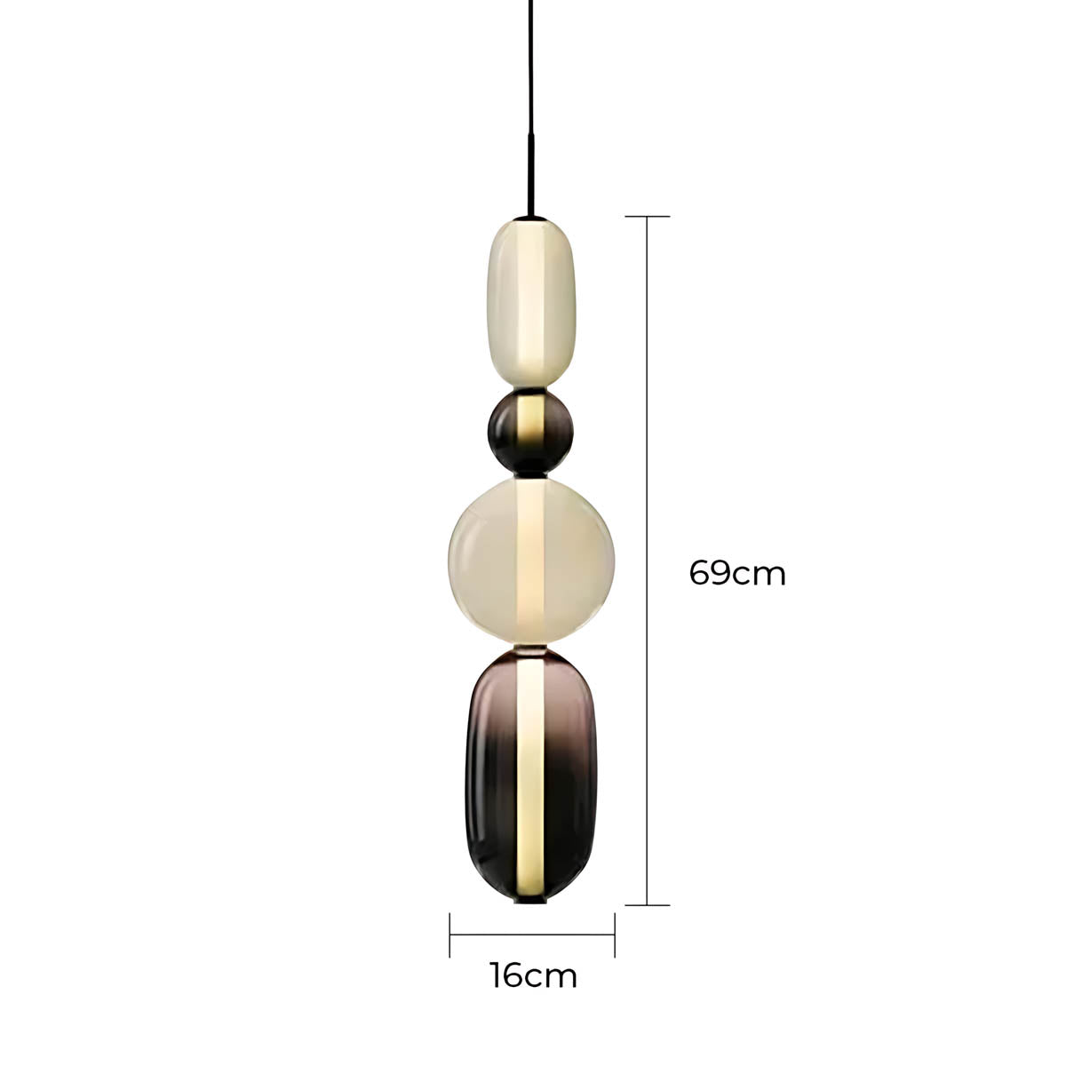 ZIRKA Modern Coloured Glass Pendant Light, Adjustable Ceiling Light with Dimmable LED Options - Styyler