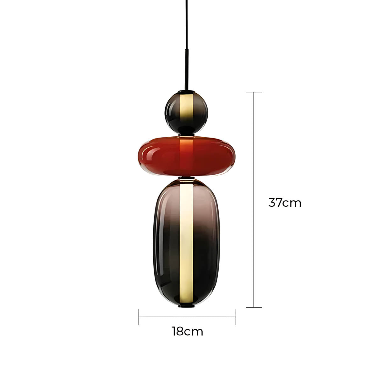 ZIRKA Modern Coloured Glass Pendant Light, Adjustable Ceiling Light with Dimmable LED Options - Styyler