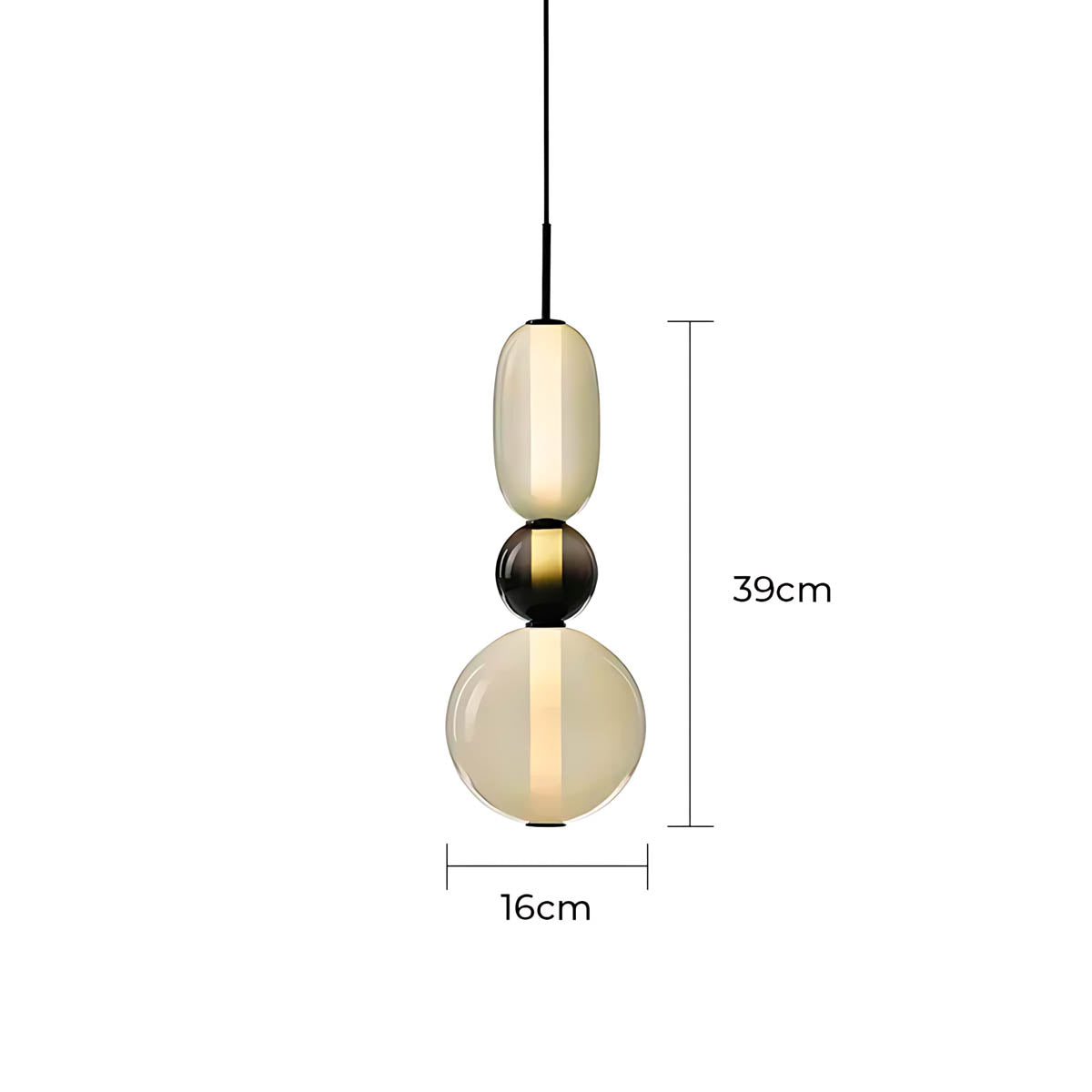 ZIRKA Modern Coloured Glass Pendant Light, Adjustable Ceiling Light with Dimmable LED Options - Styyler