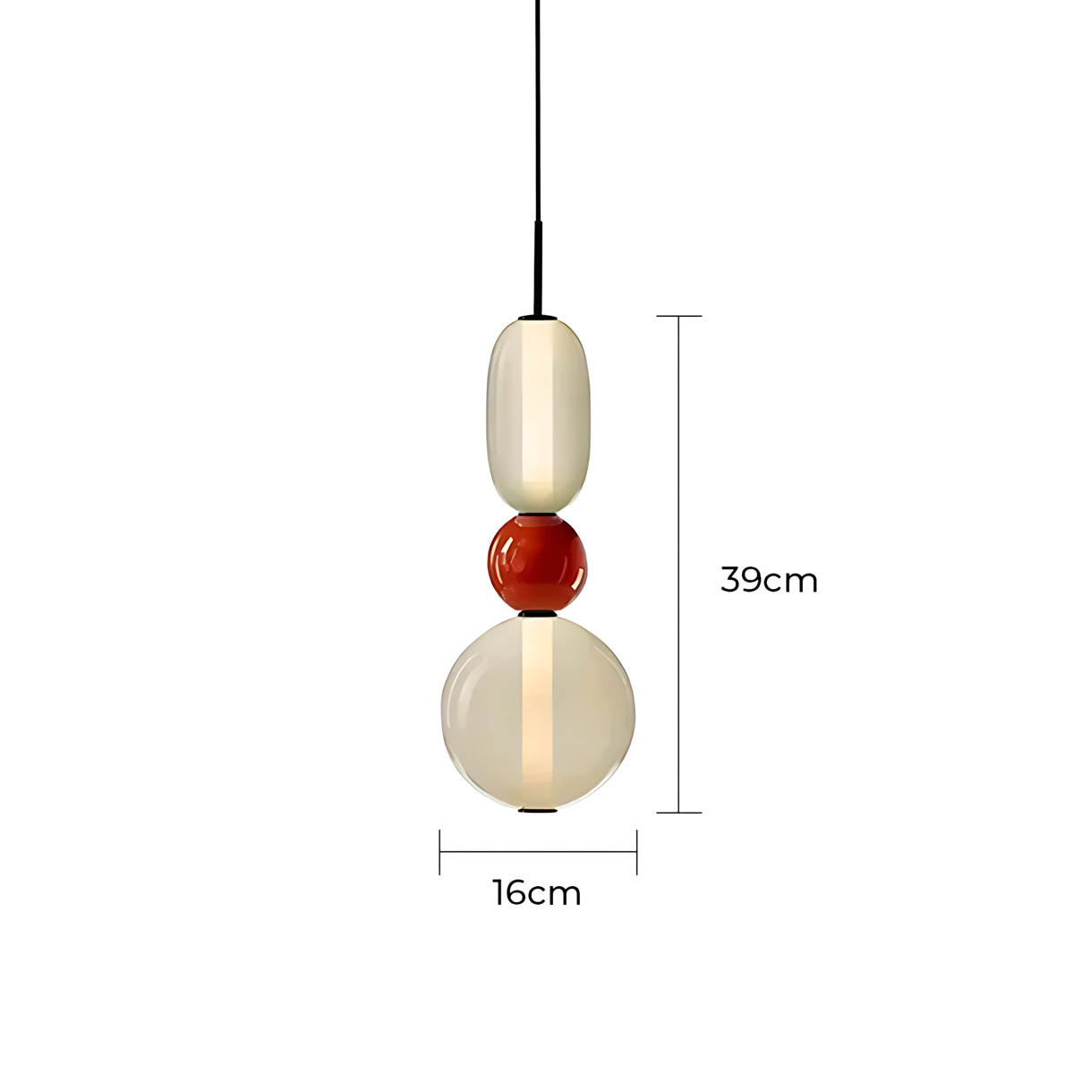 ZIRKA Modern Coloured Glass Pendant Light, Adjustable Ceiling Light with Dimmable LED Options - Styyler