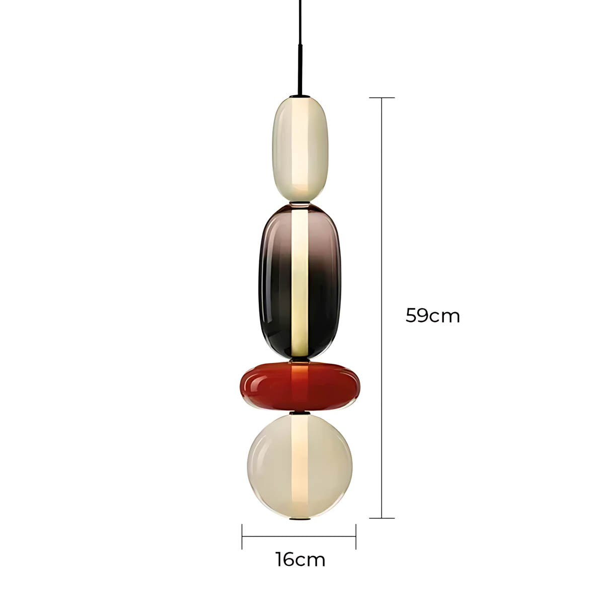 ZIRKA Modern Coloured Glass Pendant Light, Adjustable Ceiling Light with Dimmable LED Options - Styyler