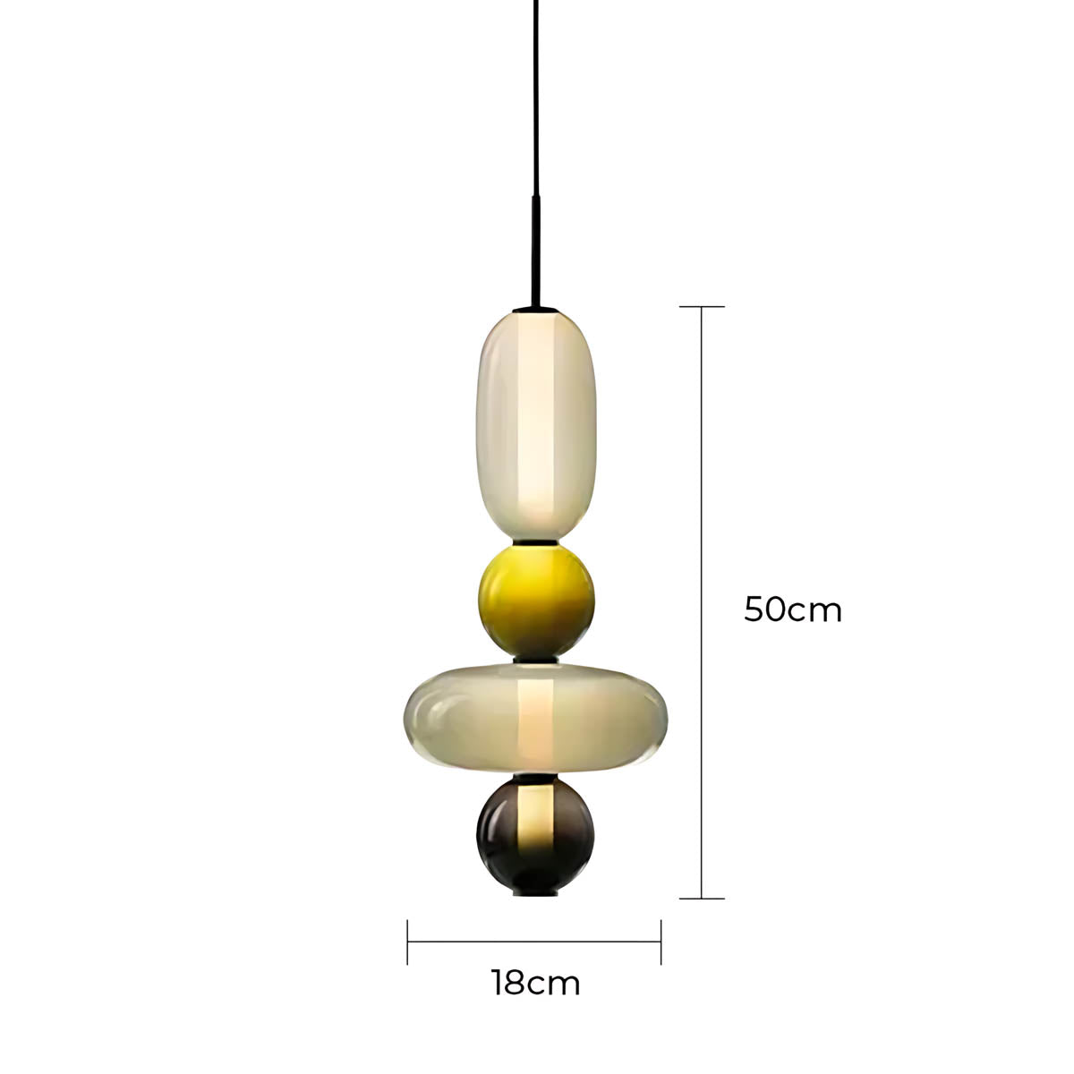 ZIRKA Modern Coloured Glass Pendant Light, Adjustable Ceiling Light with Dimmable LED Options - Styyler