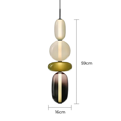 ZIRKA Modern Coloured Glass Pendant Light, Adjustable Ceiling Light with Dimmable LED Options - Styyler