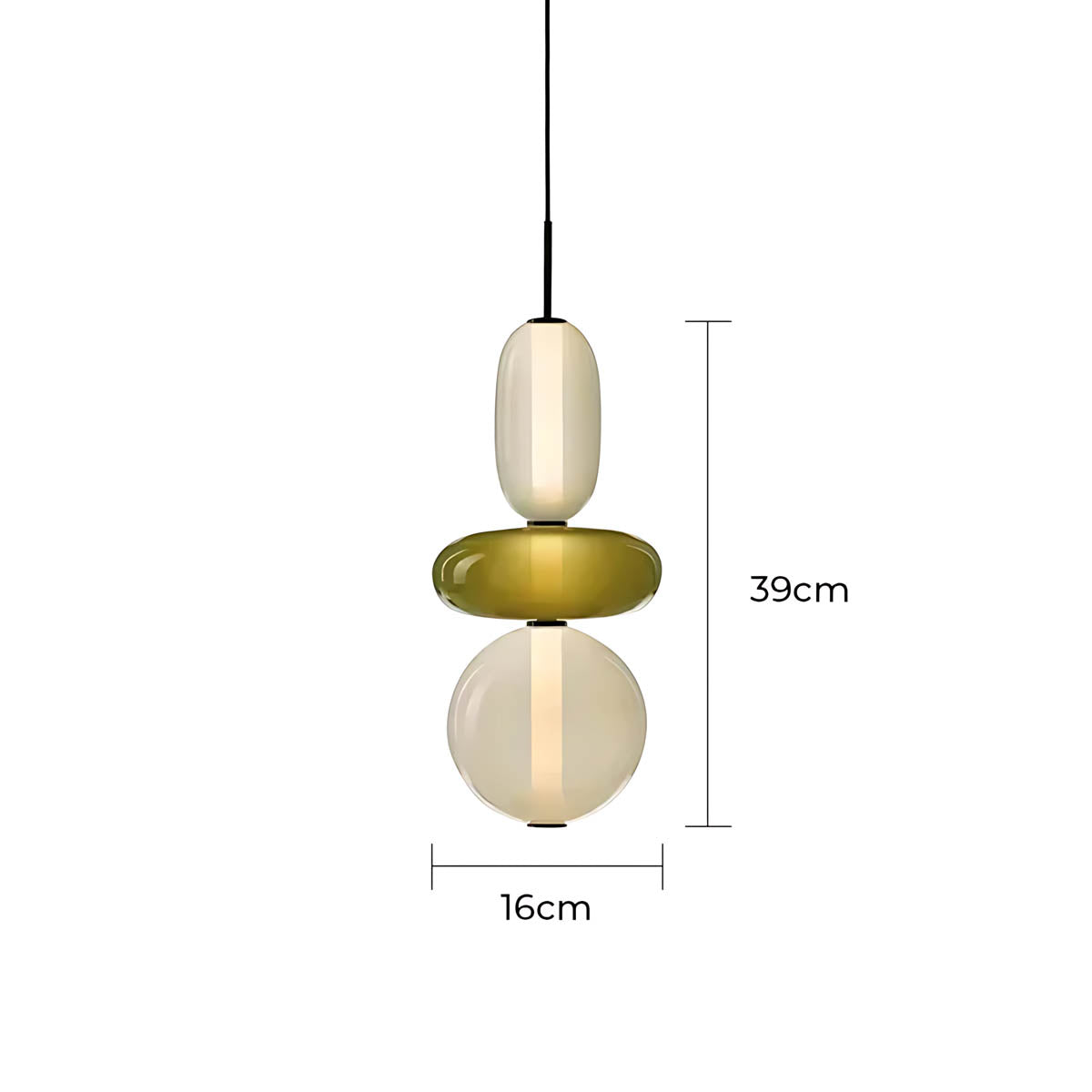 ZIRKA Modern Coloured Glass Pendant Light, Adjustable Ceiling Light with Dimmable LED Options - Styyler