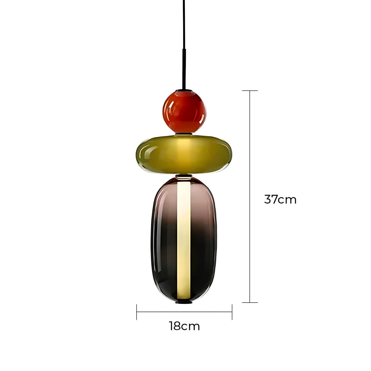 ZIRKA Modern Coloured Glass Pendant Light, Adjustable Ceiling Light with Dimmable LED Options - Styyler
